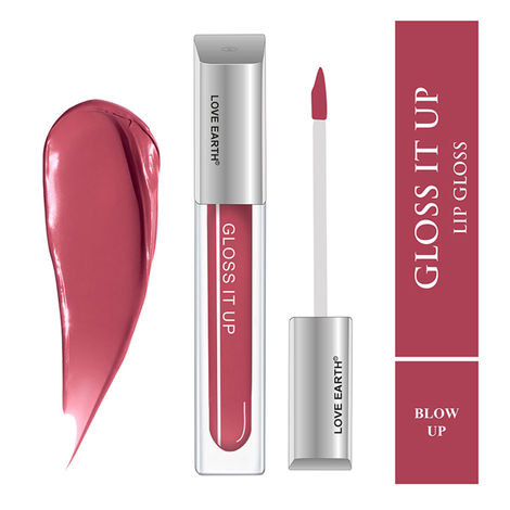 Buy Love Earth Liquid Lip Gloss -Blow Up For Soft & Dewy Lips Enriched with Vitamin E & Almond Oil Lip Color For Glossy Look |Lightweight Non Sticky Lip shiner For Moisturizing Lips (Dark Pink) 3ml-Purplle