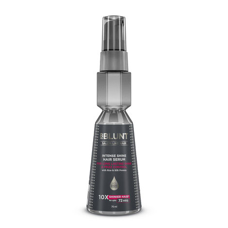 Buy BBLUNT Intense Shine Hair Serum with Rice & Silk Protein for 10X Shinier Hair - 70 ml-Purplle