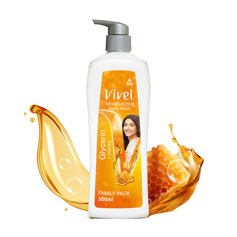 Buy Vivel Body Wash, Glycerin & Honey, Moisturising Shower Gel, For Glowing skin, Natural Body Wash, For Women and Men, 500 ml Pump-Purplle