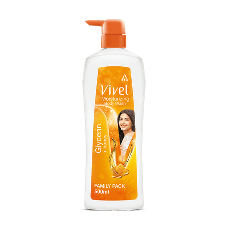 Buy Vivel Body Wash, Glycerin & Honey, Moisturising Shower Gel, For Glowing skin, 500ml Pump, For women and men-Purplle