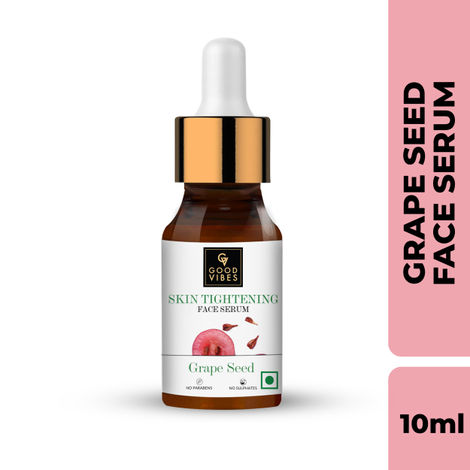 Buy Good Vibes Grape Seed Skin Tightening Face Serum | Brightening, Lightening, Toning | No Parabens, No Sulphates, No Animal Testing (10 ml)-Purplle