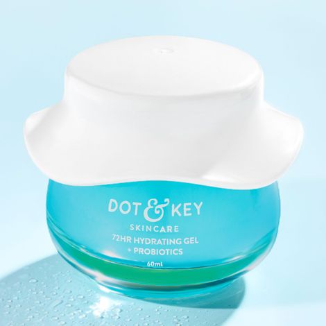 Buy Dot & Key 72HR HYDRATING GEL + PROBIOTICS, with Hyaluronic Acid, Kombucha & Rice Water | Lightweight gel Moisturizer for Dry Skin, Damaged & Uneven Skin Tone Skin I 60ml-Purplle