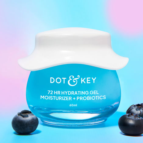 Buy Dot & Key 72HR Hydrating Gel Moisturizer + Probiotics For Face, For Oily Combination Skin, Non-Stop Hydration, With Hyaluronic + 5 Ceramides, Lightweight, Non-Sticky, Non-Greasy, Heals Damaged Skin - 60ml-Purplle