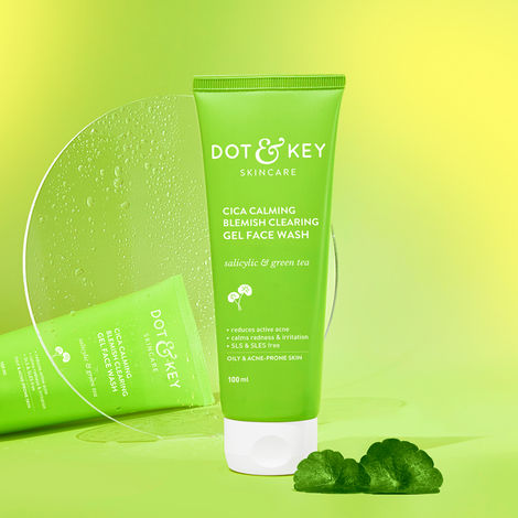 Buy Dot & Key CICA Calming Blemish Clearing Face Wash with Salicylic Acid & Green Tea | Face Wash for Oily, Acne Prone Skin | Acne Clearing Sulphate Free Face Wash for Men & Women | 100 ml-Purplle