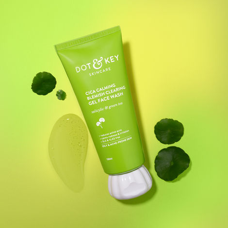 Buy Dot & Key CICA Calming Blemish Clearing Face Wash with Salicylic Acid & Green Tea | Face Wash for Oily, Acne Prone Skin | Acne Clearing Sulphate Free Face Wash for Men & Women | 100 ml-Purplle