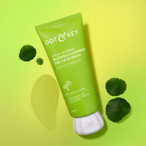 Buy Dot & Key CICA Calming Blemish Clearing Face Wash with Salicylic Acid & Green Tea | Face Wash for Oily, Acne Prone Skin | Acne Clearing Sulphate Free Face Wash for Men & Women | 100 ml-Purplle