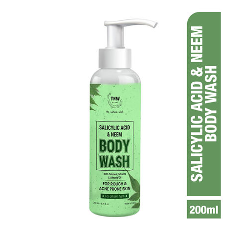 Buy TNW -The Natural Wash Salicylic Acid & Neem Body Wash 200ml with Aloe Vera & Green Tea Extracts 100ml | For rough & Acne prone skin-Purplle