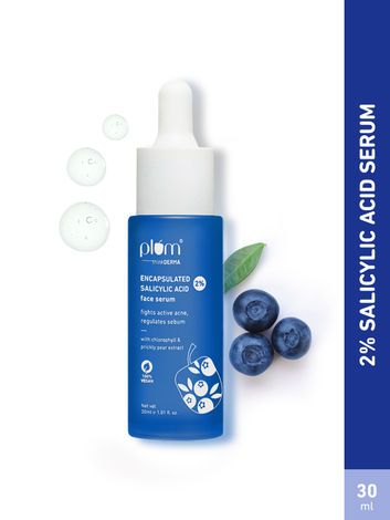 Buy Plum thinkDERMA 2% Encapsulated Salicylic Acid Face Serum | Fights Active Acne | Regulates Sebum | Controls Oil | Calms & Soothes Inflammation | Lightweight & Quick-absorbing | 100% Vegan | 30 ml-Purplle