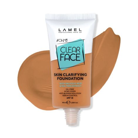 Buy LAMEL Oh my Clear Face Foundation SPF15 408 Golden 40 ml-Purplle