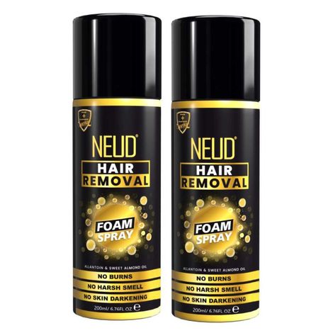 Buy NEUD Hair Removal Foam Spray with No Burns, Harsh Smell or Skin Darkening - 2 Packs (200 ml each)-Purplle