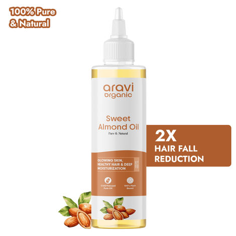 Buy Aravi Organic 100% Pure Cold Pressed Almond Oil - For Hair Growth, Skin Care and Moisturising - 200 ml-Purplle