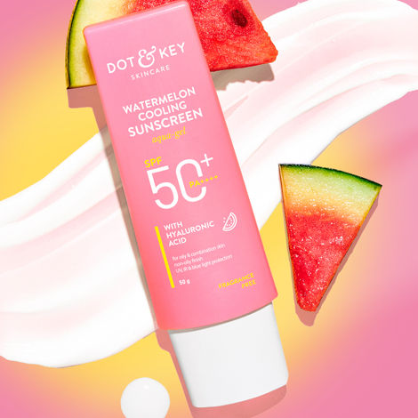 Buy Dot & Key Watermelon Cooling Sunscreen SPF 50 PA+++ | Face Sunscreen Suitable for Oily Skin & Combination Skin | No White Cast, Boosts Vitamin D Absorption & Quick Absorbing - 50 gm-Purplle
