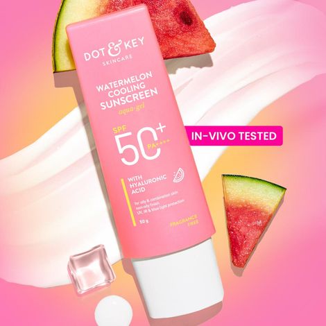Buy Dot & Key Watermelon Cooling Sunscreen SPF 50+ PA++++, In-Vivo Tested Sunscreen for Oily Skin & Combination Skin - No White Cast, 50 gm-Purplle