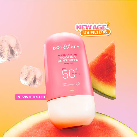 Buy Dot & Key Watermelon Cooling Sunscreen SPF 50+ PA++++, In-Vivo Tested Sunscreen for Oily Skin & Combination Skin - No White Cast, 50 gm-Purplle