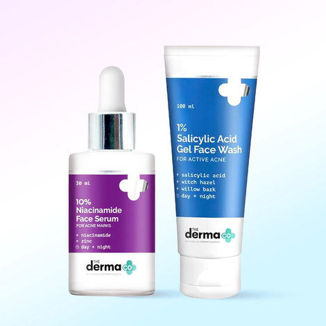 Buy The Derma Co. Acne Care Duo: 10% Niacinamide Face Serum + 1% Salicylic Acid Face Wash (100 ml)-Purplle
