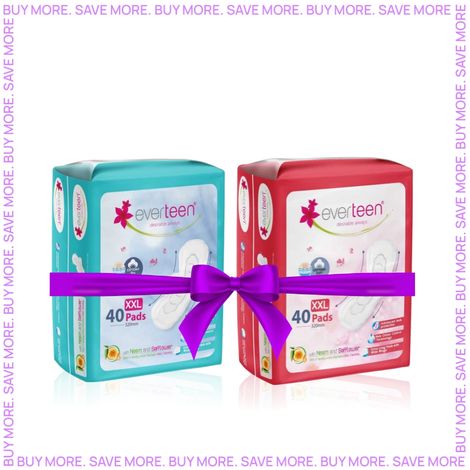 Buy everteen XXL Sanitary Napkin Pads with Cottony-Dry Top & cottony - soft Layer for Women Enriched with Neem and Safflower - 1 Pack (40 Pads 320 mm)-Purplle