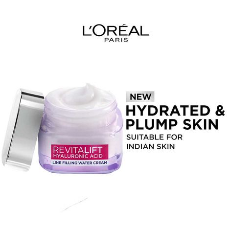 Buy L'Oreal Paris Revitalift Hyaluronic Acid Line Filling Water Cream (50 ml) | Face Cream for Hydrated and Radiant Skin-Purplle
