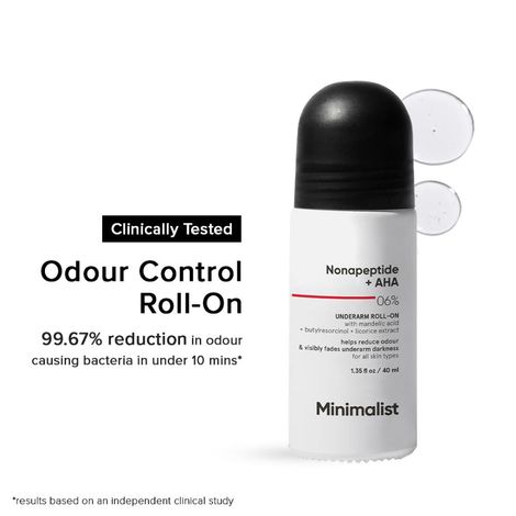Buy Minimalist Nonapeptide + AHA BHA 06% Underarm Roll On Controls Odour & Fades Darkness 40 ml-Purplle