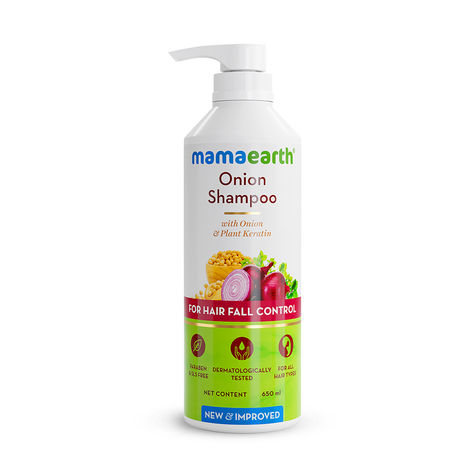 Buy Mamaearth Onion Shampoo for Hair Fall Control & Hair Growth with Onion & Plant Keratin - 650 ml-Purplle