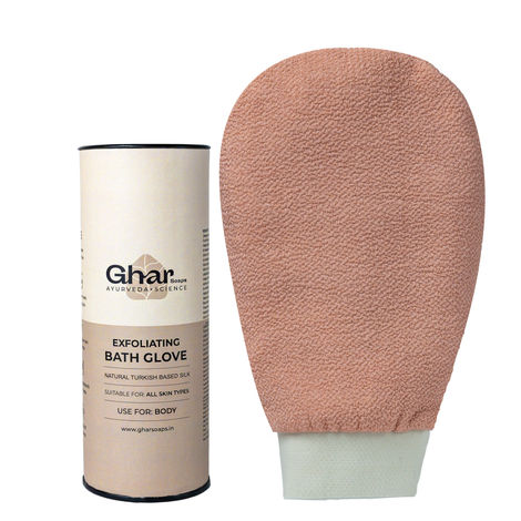Buy GHAR SOAPS Exfoliating Glove For Body | Scrub Glove For Dead Skin (Pack of 1) (Colour may vary)-Purplle