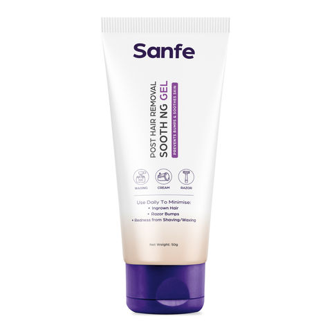 Buy Sanfe Post Hair Removal Soothng Gel For Women | Prevents From Razor Bumps & Redness | Minimizes Ingrown Hair | 0% Alcohol Formulation | 50 gm-Purplle