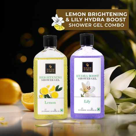 Buy Good Vibes Refresh and Brighten Your Skin with Our Lemon Brightening and Lily Shower Gel Combo-Purplle