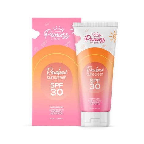 Buy Princess By RENEE Rainbow Sunscreen With SPF 30, UVA & UVB Protection, Lightweight, Gentle & Non-greasy, Enriched with Olive, Carrot Seed, Avocado & Vitamin E Oil, Paraben-free, Cruelty-free & Vegan 50ml-Purplle