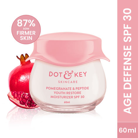 Buy Dot & Key Pomegranate & Peptide youth Restore Moisturizer SPF 30 | Reduces Fine Lines & Wrinkles | Face Moisturizer for Normal to Dry Skin | 60 ml-Purplle