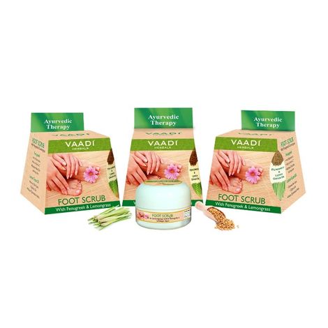 Buy Vaadi Herbals Foot Scrub With Fenugreek & Lemongrass Oil (30 ml) (Pack of 3)-Purplle