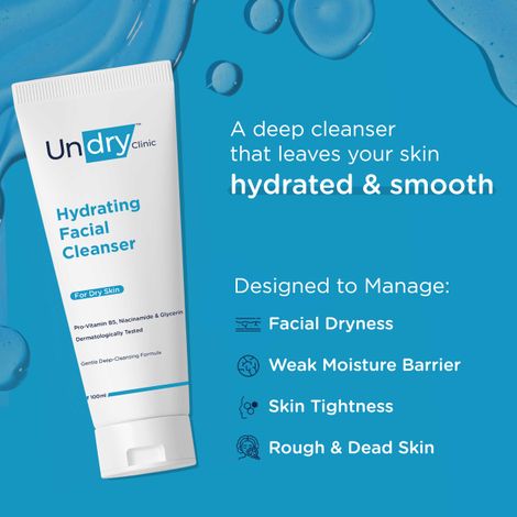 Buy Undry Hydrating Facial Cleanser for dry Skin (100ml)-Purplle