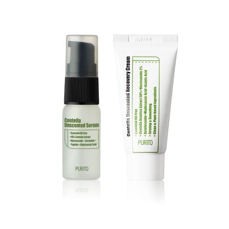 Buy PURITO Centella Mini Combo | Unscented Serum (15ml) and Unscented Recovery Cream (12ml)-Purplle