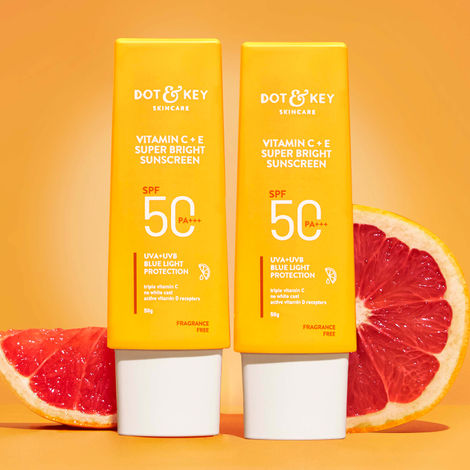 Buy Dot & Key Bestselling Vitamin C+E SPF 50 PA+++ Sunscreen Duo|Suncreen-Purplle