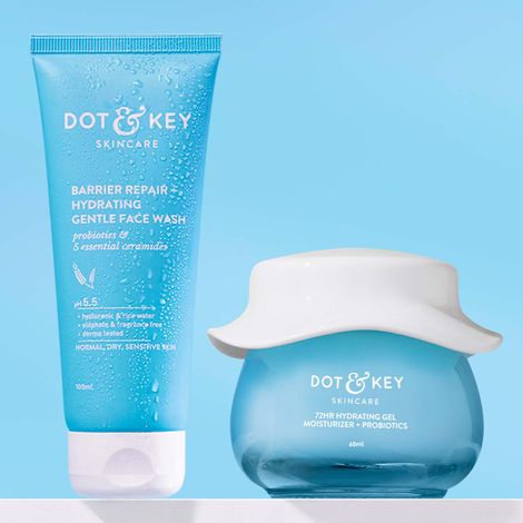 Buy Dot & Key Summer Hydration & Barrier Repair Combo - 160g | Face Cleanser, Hydrating gel Moisturizer-Purplle