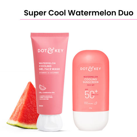 Buy Dot & Key Watermelon Sun Protect Duo - 150 gm | Sunscreen Face Cleanser-Purplle