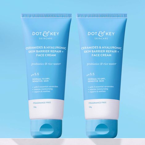 Buy Dot & Key Barrier Repair Ceramides Face Cream - Pack of 2, 200g | Face Cream-Purplle