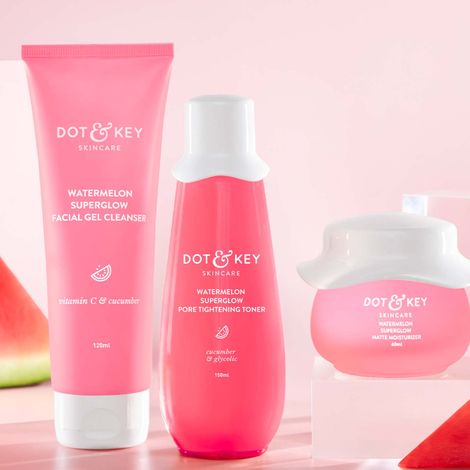 Buy Dot & Key Watermelon CTM Kit - 310 gms | Face Cleanser, Toner & Moisturizer-Purplle