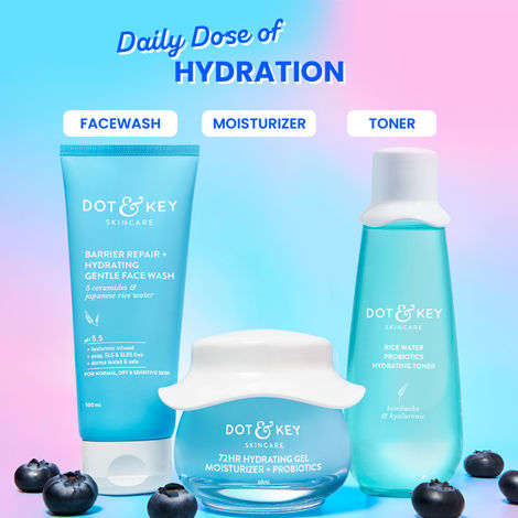 Buy Dot & Key Hydration CTM kit - 280g | Face Cleanser, Toner, Moisturizer - Combo of 3-Purplle