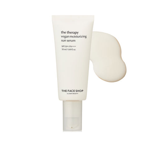 Buy The Face Shop The Therapy Vegan Serum Sunscreen SPF 50+ PA++++ with Niacinamide, UVA/B Protection 50 ml-Purplle