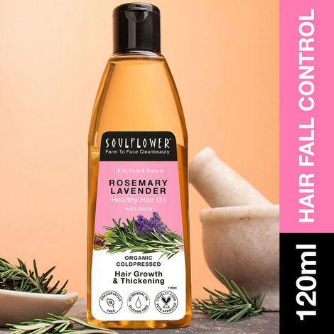 Buy Soulflower Pure And Natural Rosemary Lavender Healthy Hair Oil 120 ml-Purplle
