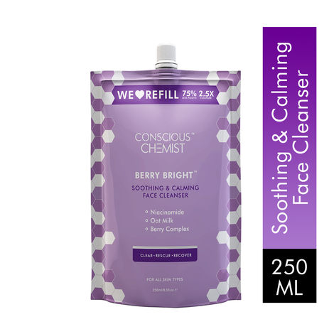 Buy Conscious Chemist Berry Bright Soothing & Calming Face Cleanser Refill Pack-Purplle
