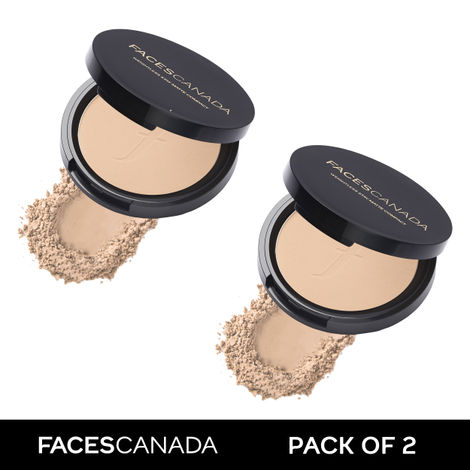 Buy FACES CANADA Weightless Stay Matte Finish Compact Powder - Ivory, 9 gm (Pack of 2) | Oil Control | Evens Out Complexion | Blends Effortlessly | Pressed Powder For All Skin Types-Purplle