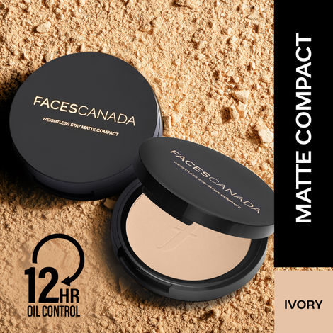 Buy FACES CANADA Weightless Stay Matte Finish Compact Powder - Ivory, 9g (Pack of 2) | Oil Control | Evens Out Complexion | Blends Effortlessly | Pressed Powder For All Skin Types-Purplle