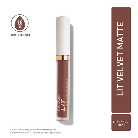 Buy MyGlamm LIT Velvet matte Liquid Lipstick - Thank You, Next - 1.6 ml-Purplle