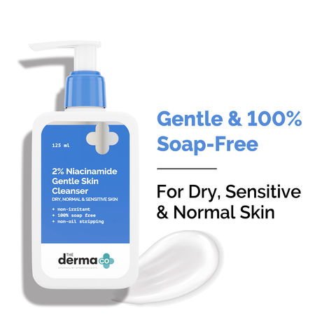 Buy The Derma Co. 2% Niacinamide Gentle Skin Cleanser with Niacinamide & Cica Extract | Face Wash for for Sensitive, Dry & Normal Skin - 125 ml-Purplle