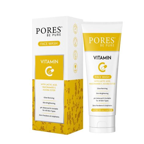 Buy PORES Be Pure Vitamin C Face Wash For Dark Spot & Pigmentation With Anti Aging Cleanser for All Skin Types - 100 Ml-Purplle