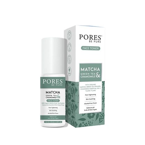 Buy PORES Be Pure Matcha Green Tea Face Toner with Chamomile & Ylang-Ylang Pore Tightening Skin Soothing Balances pH Suits All Skin Types Alcohol Free Face Toner – 100ml -Purplle