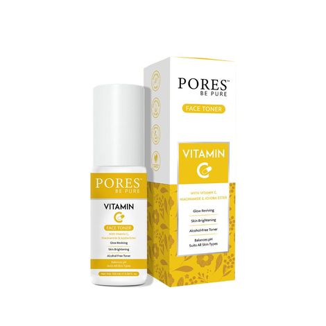 Buy PORES Be Pure Vitamin C Face Toner For Glow Reviving Skin Brightening Balances pH Suits All Skin Types | Alcohol, Sulphate Free Face Toner | For Women & Men – 100ml-Purplle