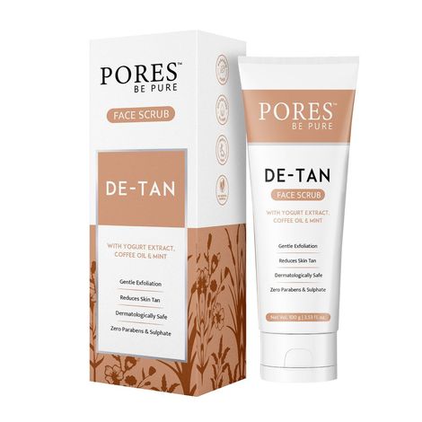 Buy PORES Be Pure De-Tan Face Scrub with Yogurt Extract Coffee & Mint |Gentle Exfoliator & Tan Removal Scrub - 100 G-Purplle