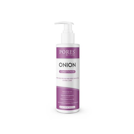 Buy PORES Be Pure Onion Conditioner with Cold Pressed Red Seed Onion Oil, Jojoba & Zinc for Dry, Frizzy & Tangle Free Hairs | Soft, Smooth & Shiny Hair Deep Conditioner for Women & Men - 250 Ml-Purplle