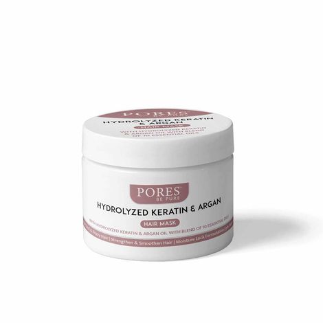 Buy PORES Be Pure Hydrolysed Keratin Deep Conditioning Hair Mask With Argan Oil & Almond Oil for Dry & Damaged Hair | Free Soft, Smooth & Shiny Hair Masque For Women & Men - 200 G-Purplle